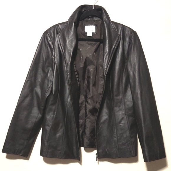 East 5th Jackets & Blazers - East 5th Leather Jacket Espresso Brown Zip Up Jacket Size Large EUC!!